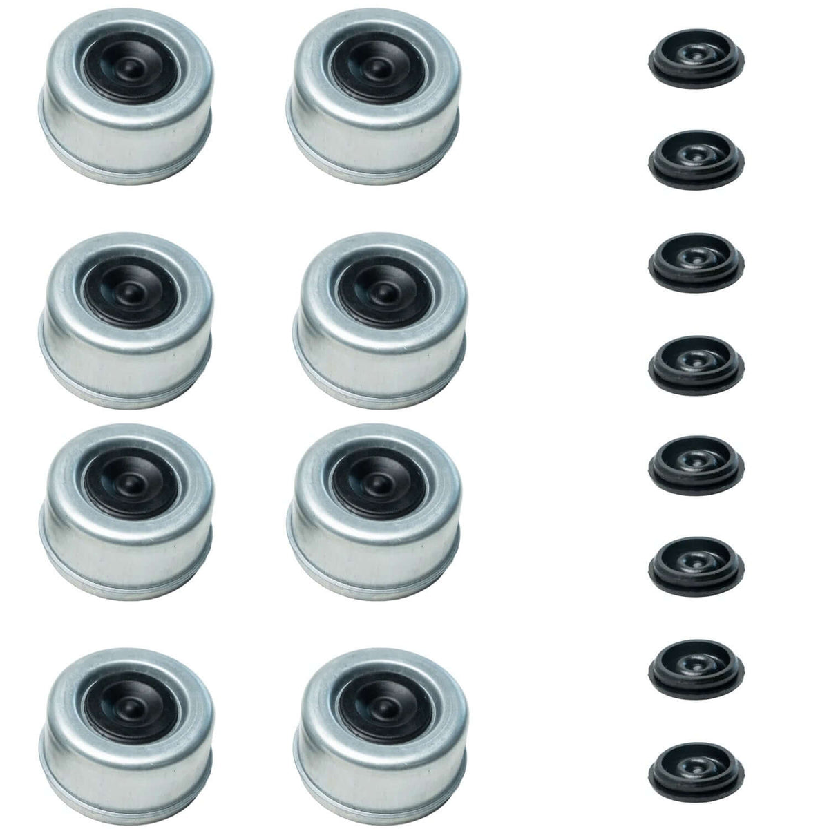 8-Lug 7K/8K Trailer Axles 2.75" OD x 1.5" H – Greaseable Dust Caps –with Pre-Installed Rubber Plugs-Trailer Supplies