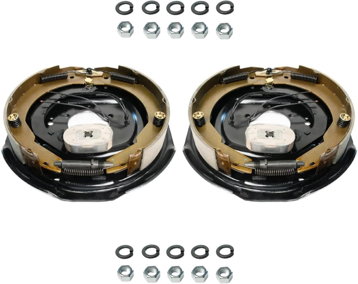 5,200–7,000 lb Trailer Axles 12"x2" Manual Electric Brake Kit,5 Bolt Mount, Fits 15"–17.5" Wheels