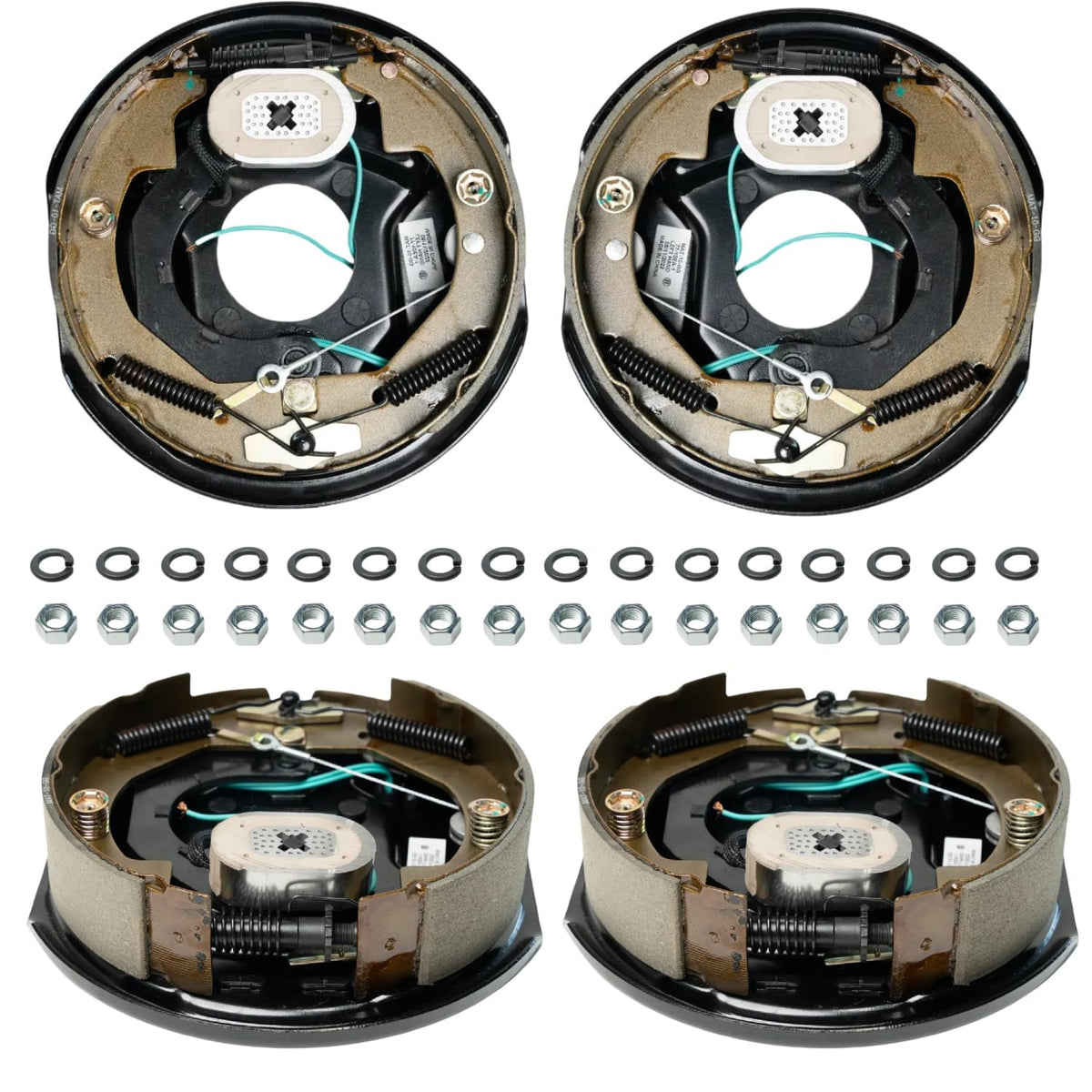 3,500 lb Axles 10" x 2-1/4" Manual Electric Trailer Brake Assembly,4-Bolt Mount