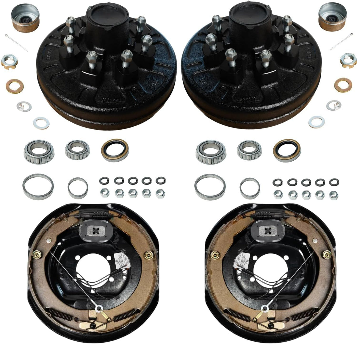 7K Trailer Axles,12"x2" Self-Adjusting Electric Brake Kit, for 7K Trailer Axles, Replaces Dexter, Fits 5-Bolt Flange, 15–17.5" Wheels-Trailer Supplies