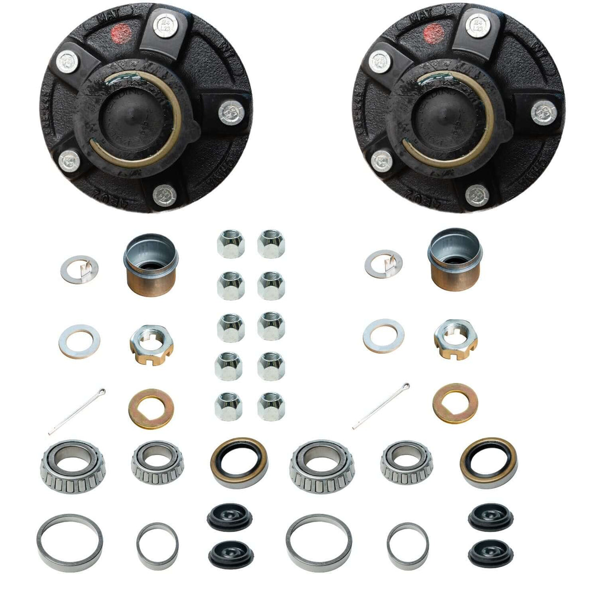3500 lbs Axle 2 Sets 5 on 5" Trailer Hub Kit