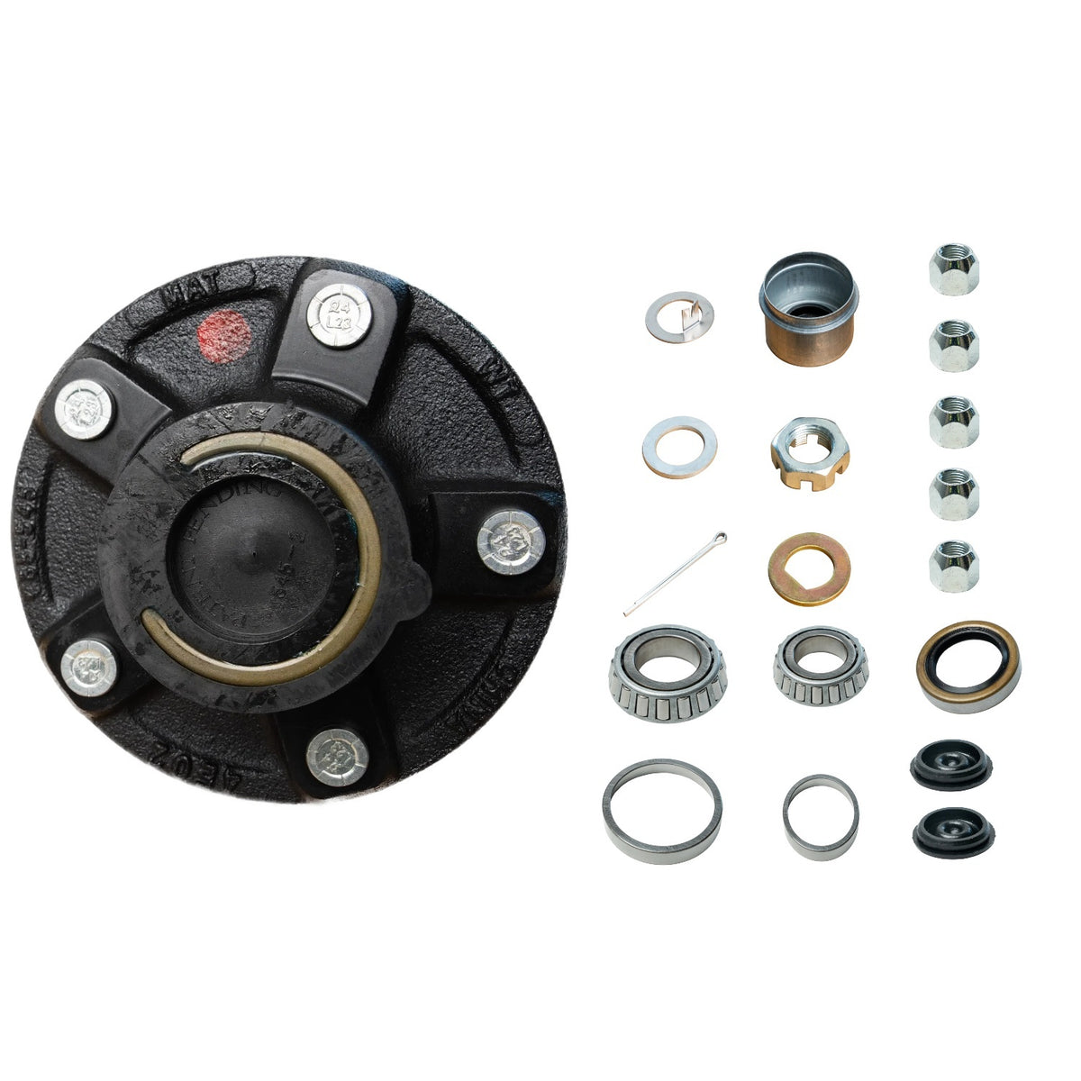 3500 lbs Axle 2 Sets 5 on 5" Trailer Hub Kit