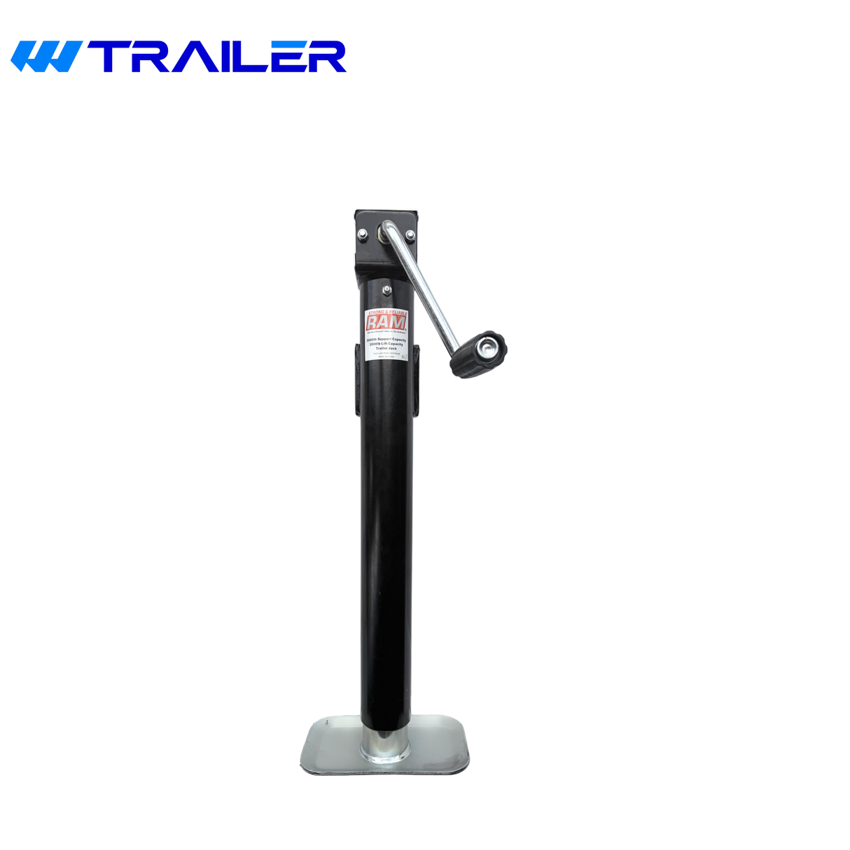 RAM 3,000 lb Support / 2,000 lb Lift Pipe Mount Swivel Trailer Jack with Side Wind Handle (TJP-2002S-B)