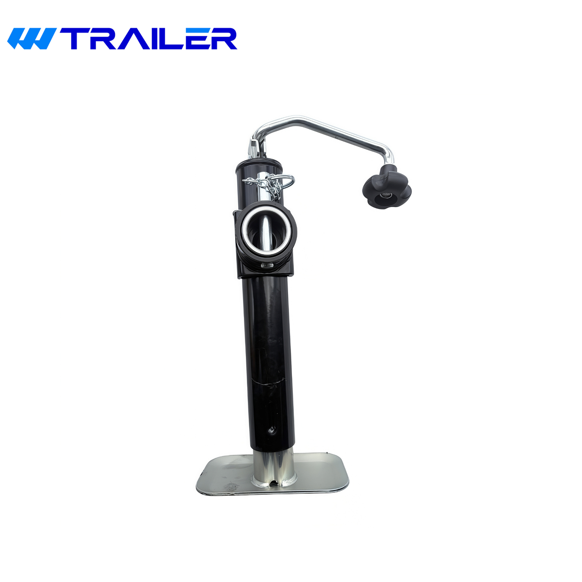 RAM 3,000 lb Support / 2,000 lb Lift Swivel Pipe Mount Trailer Jack with Footplate & Top Wind Handle (TJP-2001-B)
