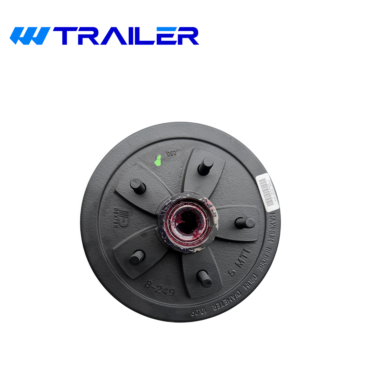 Dexter Pre-Greased 3.5K Trailer Hub & Drum Kit - 5 on 5-1/2" Bolt Pattern, E-Z Lube, 1/2" -20 Studs (K08-249-2G)