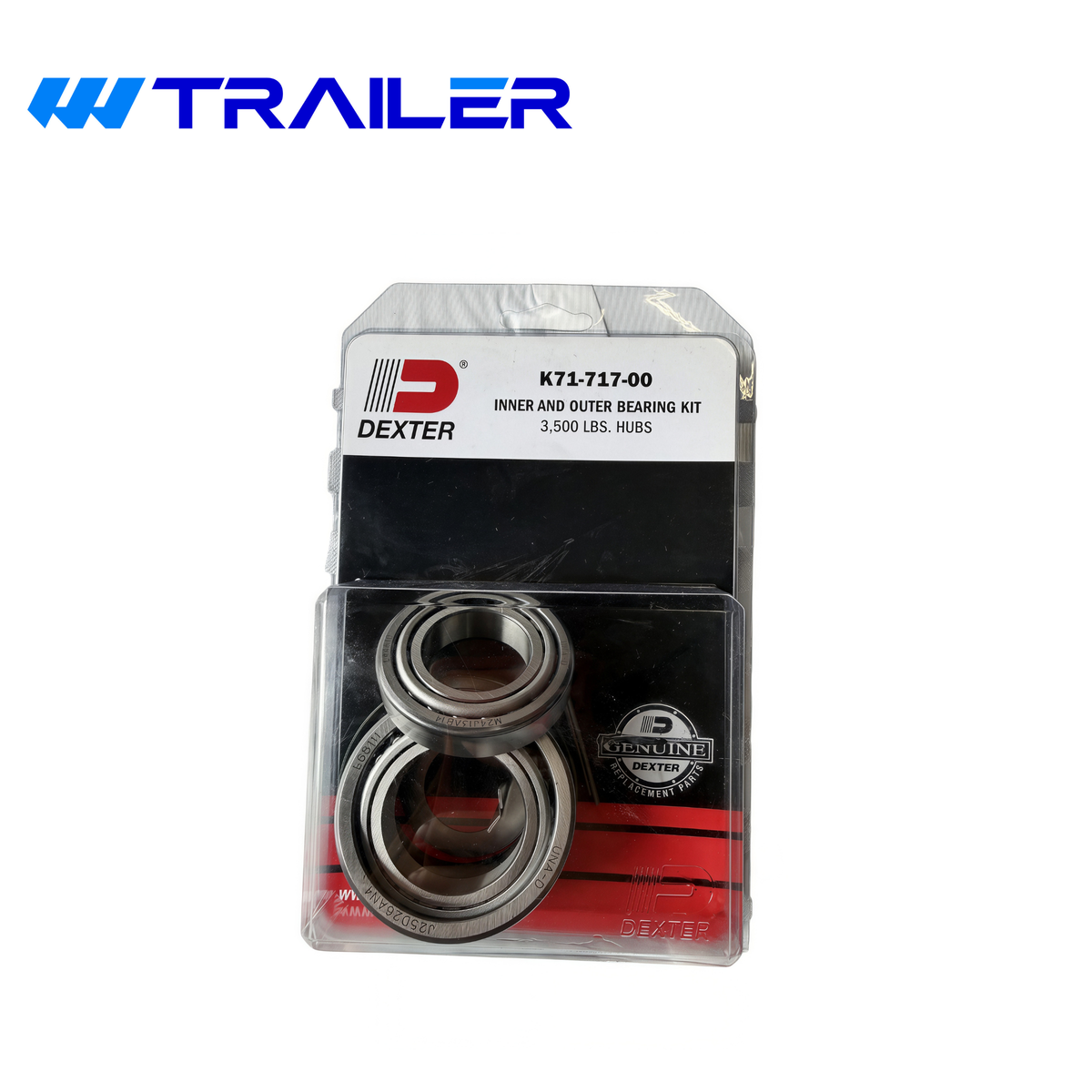 Dexter 3.5K Trailer Bearing Kit - L68149 Inner & L44649 Outer Bearings, Complete Hub Service Kit (K71-717-00)