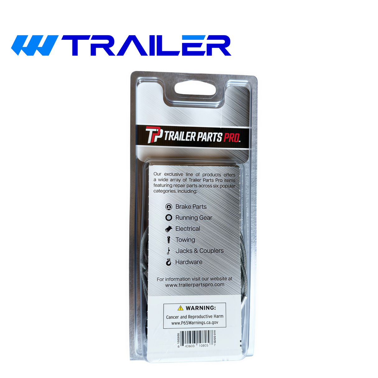 Trailer Parts Pro Brake Breakaway Switch Assembly with Mounting Bracket, Steel Cable & Pull Pin (BA02-010)