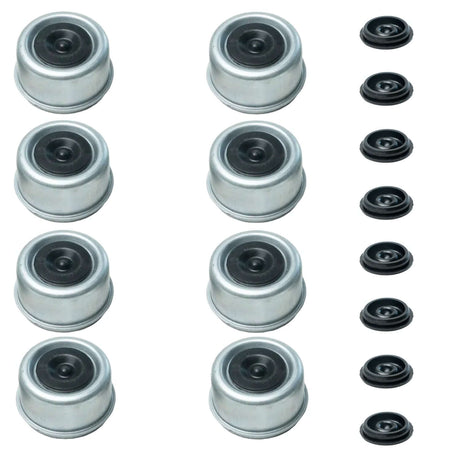 5,200–6,000 lb 6 on 5.5” Trailer Axles 2.44" OD, 1.5" H –Greaseable Dust Caps with Rubber Plug-Trailer Supplies