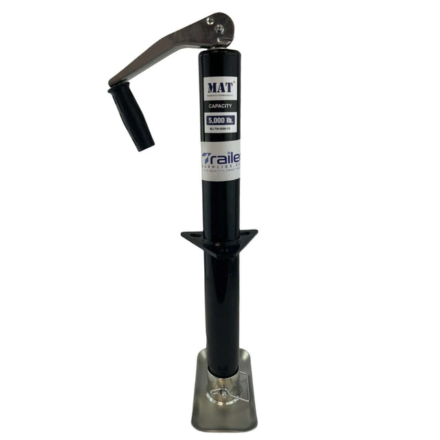 5,000 LBs Capacity,A-Frame Trailer Jack, 15-Inch Vertical Travel, Top-Wind Handle with Foot Plate, Black – Trailer Supplies
