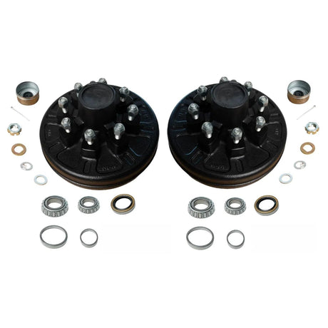 7,000 lb Axles 12"x2" – 8 on 6.5", 9/16" Studs, Brake Drums