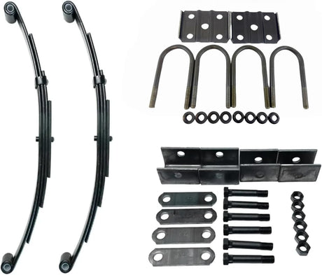 3,500 lb Axles 25.25" 4-Leaf Double Eye Trailer Springs 1-3/4" Wide Hanger Kits
