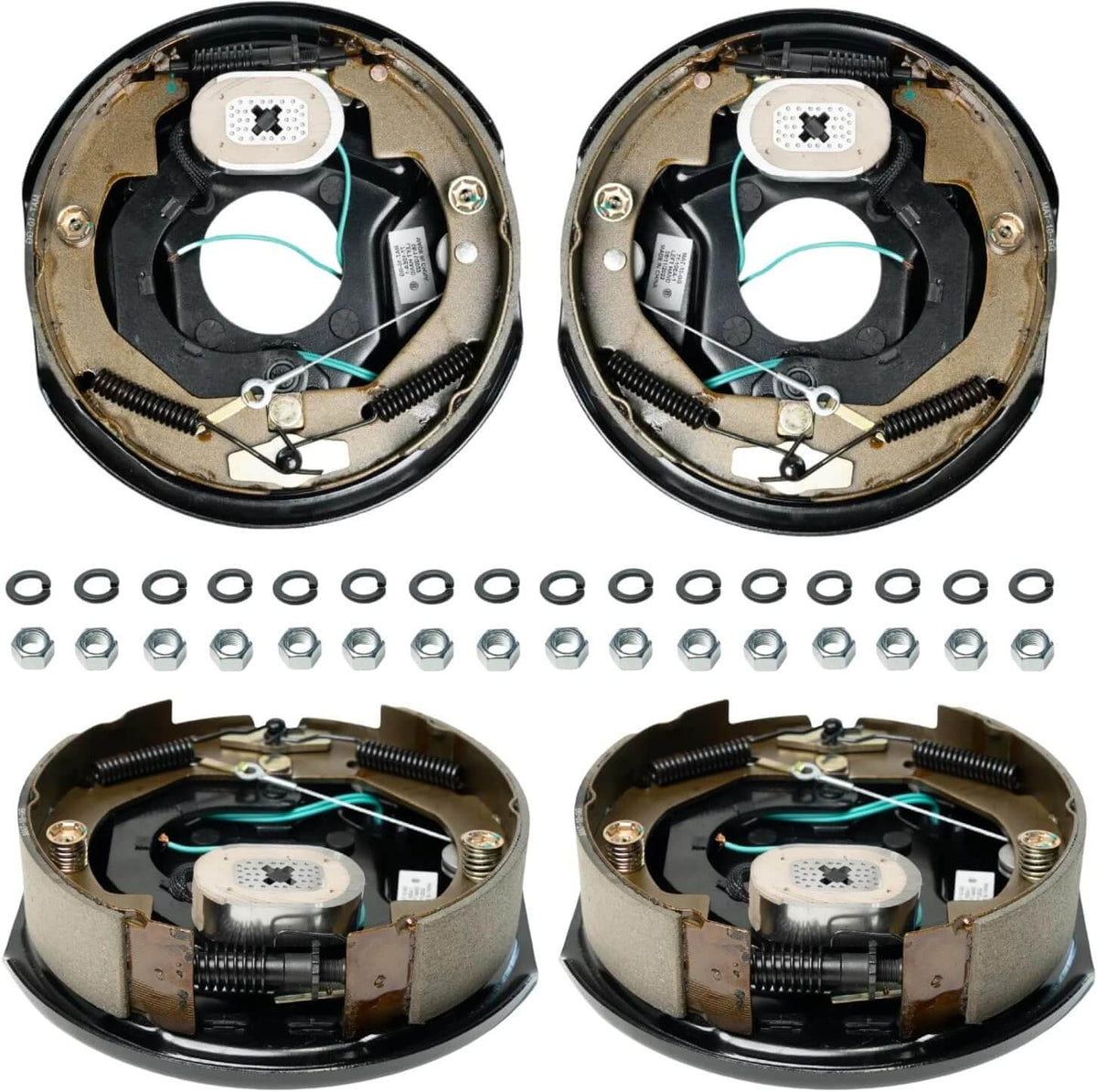 3,500 lb Axles,10"x2-1/4" Self-Adjusting Electric Brake Assemblies,4-Bolt Mount