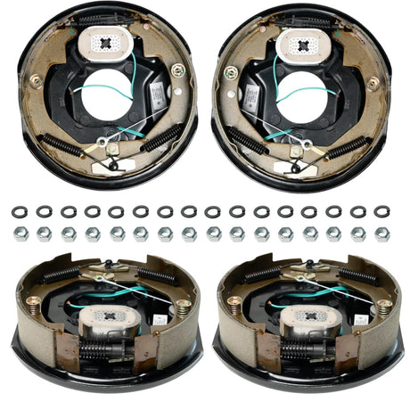 3,500 lb Axles 10" x 2-1/4" Manual Electric Trailer Brake Assembly,4-Bolt Mount