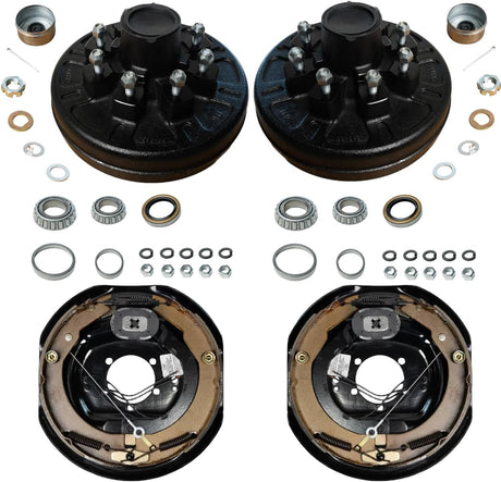 7K Trailer Axles,12"x2" Self-Adjusting Electric Brake Kit, for 7K Trailer Axles, Replaces Dexter, Fits 5-Bolt Flange, 15–17.5" Wheels-Trailer Supplies