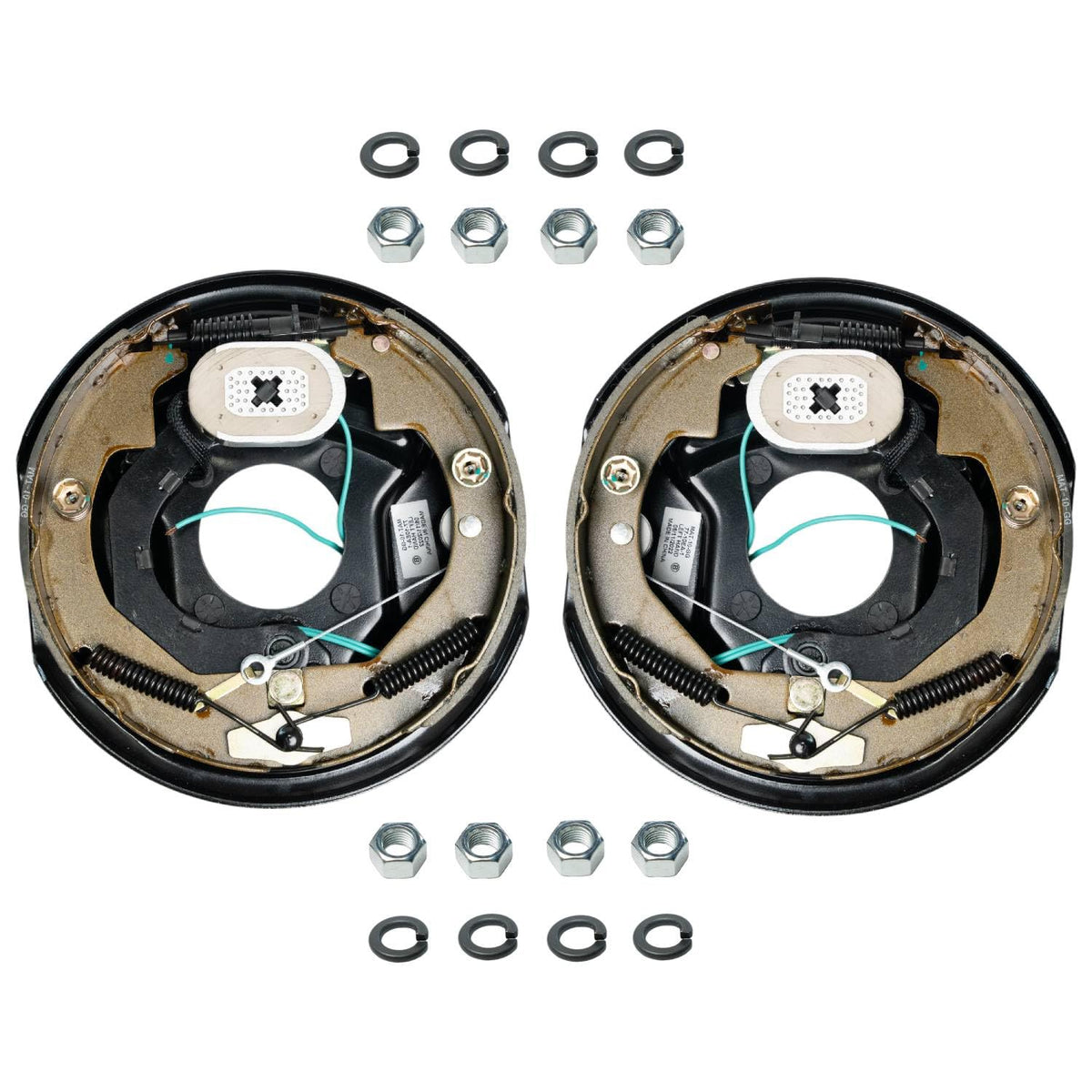 3,500 lb Axles 10" x 2-1/4" Manual Electric Trailer Brake Assembly,4-Bolt Mount