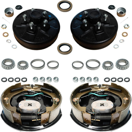 3,500 lb Axles 10" x 2-1/4" Manual Electric Trailer Brake Assembly,4-Bolt Mount