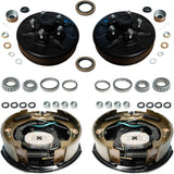 Hub & Drum + Brake Kit for 3,500 lb Axles – 5 on 4.5" Pre-Greased Hubs + 10" x 2-1/4" Electric Brake Assemblies (Manual Adjust or Self-Adjusting)