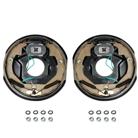 3,500 lb Axles 10" x 2-1/4" Manual Electric Trailer Brake Assembly,4-Bolt Mount