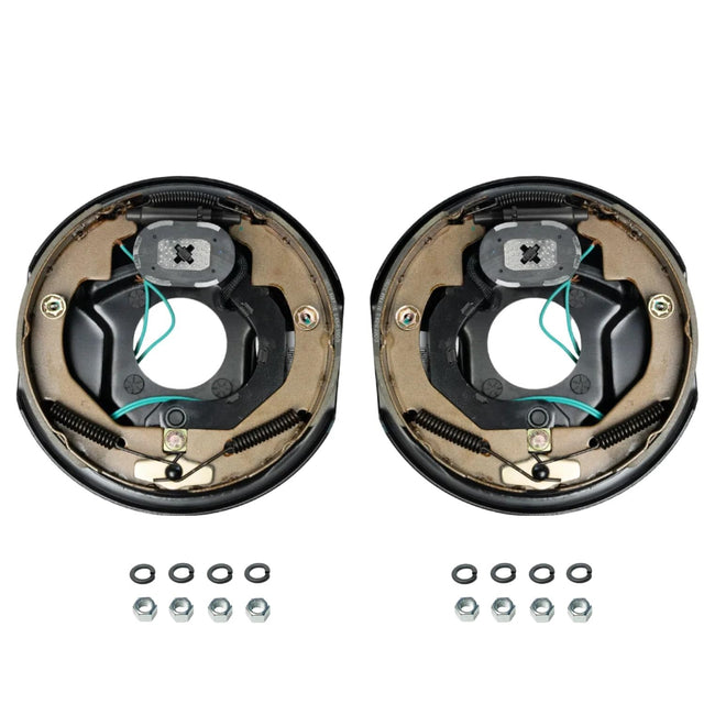 3,500 lb Axles 10" x 2-1/4" Manual Electric Trailer Brake Assembly,4-Bolt Mount