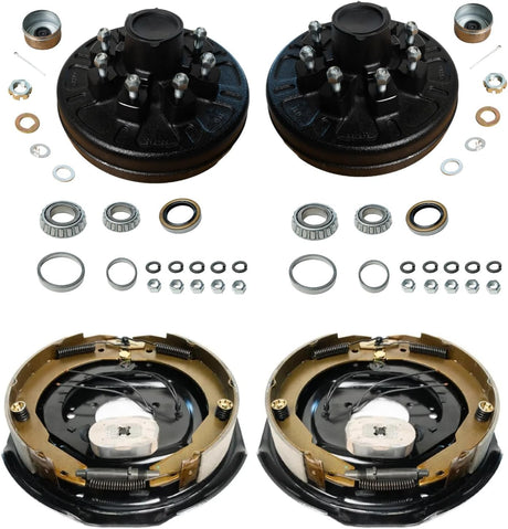 5,200–7,000 lb Trailer Axles 12"x2" Manual Electric Brake Kit,5 Bolt Mount, Fits 15"–17.5" Wheels