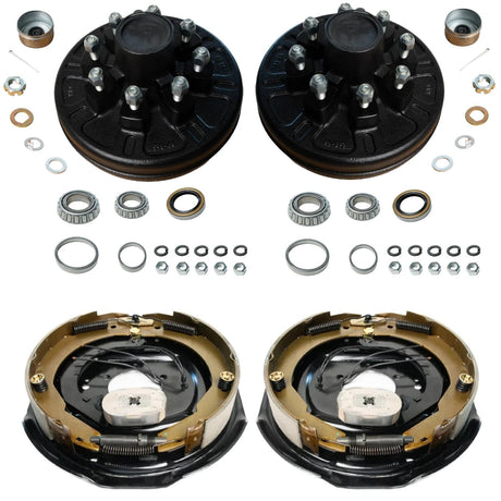 7,000 lb Axles – 12"x2" Manual Electric Brake & Drum Kit for 7,000 lb Axles – 8 on 6.5", 9/16" Studs, Manual-Adjust Brake Assemblies