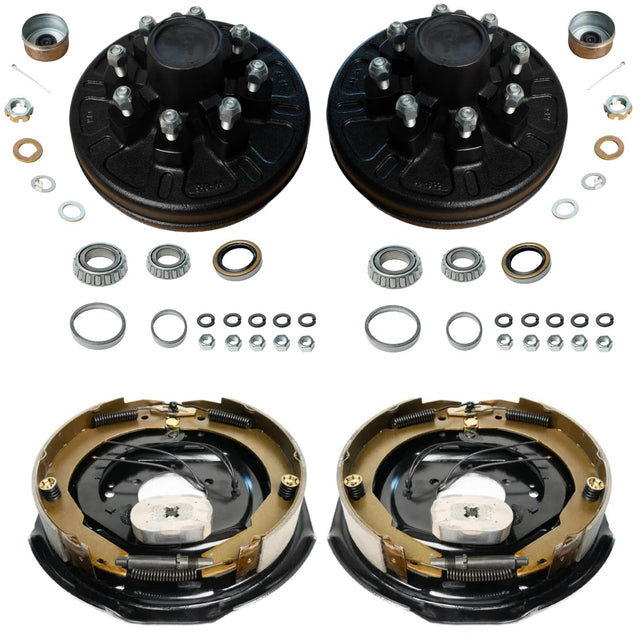 7,000 lb Axles – 12"x2" Manual Electric Brake & Drum Kit for 7,000 lb Axles – 8 on 6.5", 9/16" Studs, Manual-Adjust Brake Assemblies