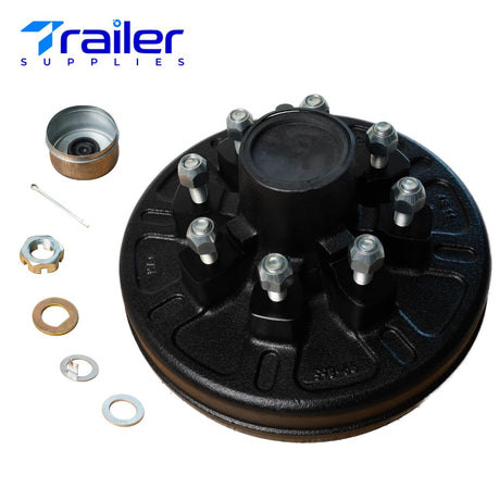 7,000 lb Axles – 12"x2" Manual Electric Brake & Drum Kit for 7,000 lb Axles – 8 on 6.5", 9/16" Studs, Manual-Adjust Brake Assemblies