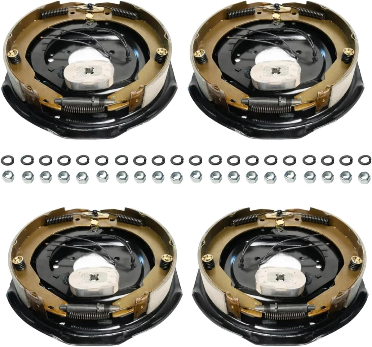5,200–7,000 lb Trailer Axles 12"x2" Manual Electric Brake Kit,5 Bolt Mount, Fits 15"–17.5" Wheels