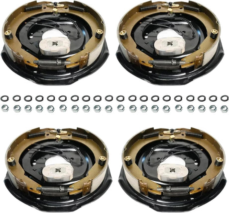 5,200–7,000 lb Trailer Axles 12"x2" Manual Electric Brake Kit,5 Bolt Mount, Fits 15"–17.5" Wheels