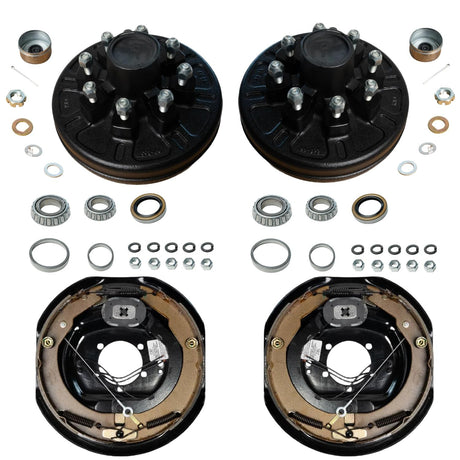 7,000 lb Axles – 12"x2" Manual Electric Brake & Drum Kit for 7,000 lb Axles – 8 on 6.5", 9/16" Studs, Manual-Adjust Brake Assemblies
