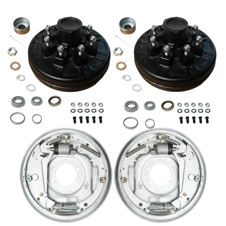 7,000 lb Axles 12"x2" Hydraulic Brake and Drum Kit for 8 on 6.5" Pre-Greased Drums-Trailer Supplies