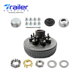 DEXTER Pre-Greased Trailer Hub and Drum Assembly Kit - 8 on 6.5" Bolt Pattern for 7K Axles, 1/2" stud (Model: K08-219-1G)