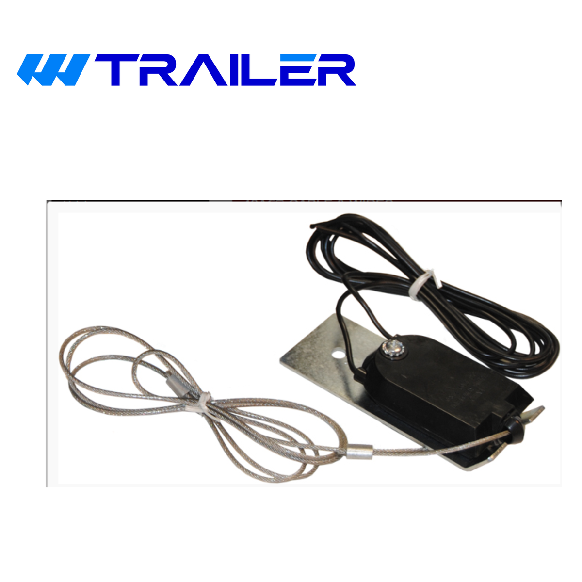 JAMMY Trailer Breakaway Switch with 48" Coated Steel Cable, Zinc-Plated Mounting Plate & 45" Wire Leads (J-ELEC)