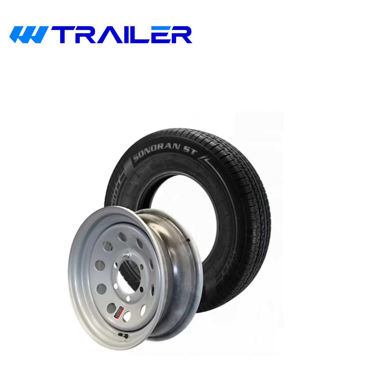 Sonoran ST235/80R16 Radial Trailer Tire & 16" Silver Modular Steel Wheel, Load Range E, 6 on 5.5" Bolt Pattern (916-655-030)